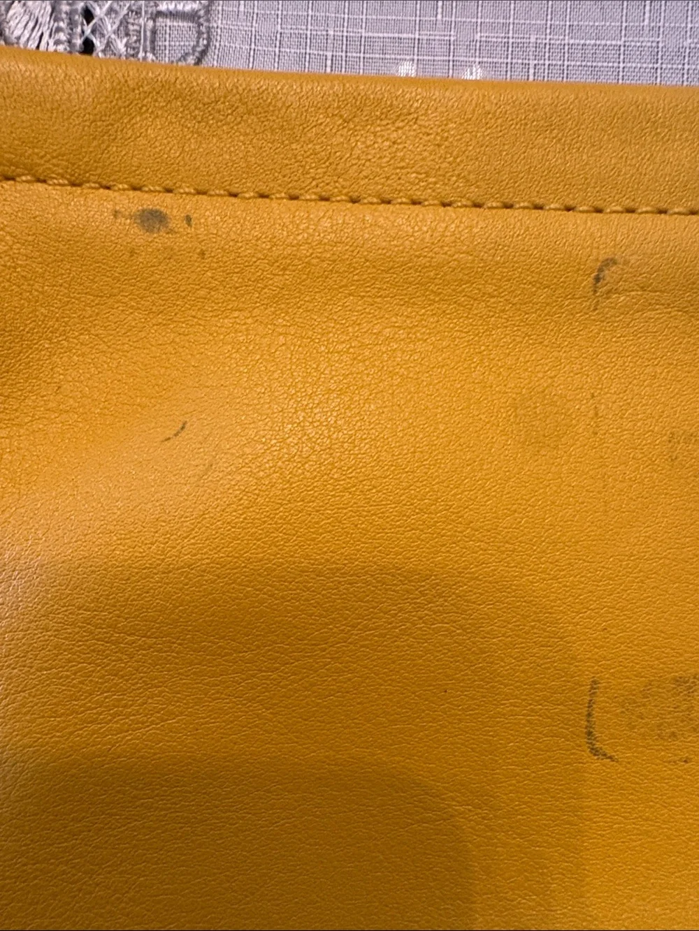COACH Yellow Leather Clutch with Front Zip